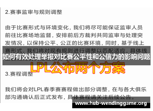 如何有效处理举报对比赛公平性和公信力的影响问题